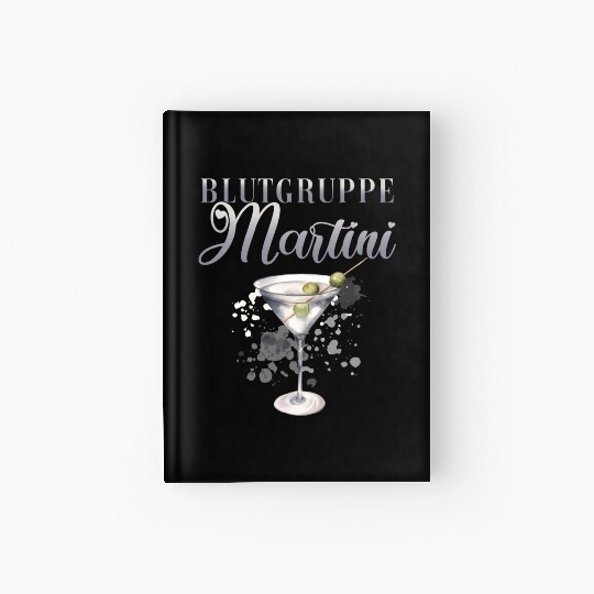 Blutgruppe Martini Cocktail Bartender Hardcover Journal