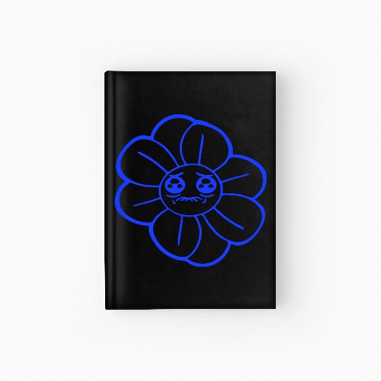 Sweet Flower Sad Face Weeping Spring Summer Crying Hardcover Journal