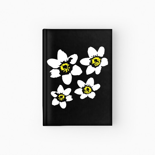 Beautiful White Daisies Flowers Spring Summer Fun Hardcover Journal