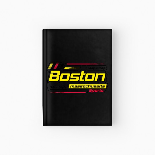 Boston Massachusetts Design Modern Sports Yellow Hardcover Journal