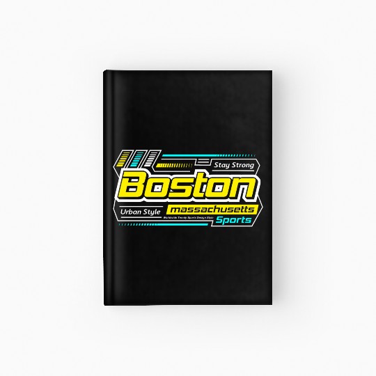 Stay Strong Boston Massachusetts City Yellow Hardcover Journal