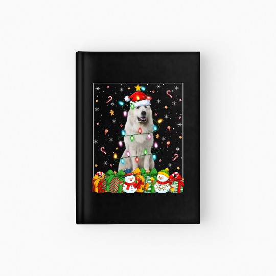 Great Pyrenees Dog Christmas Lights Hardcover Journal