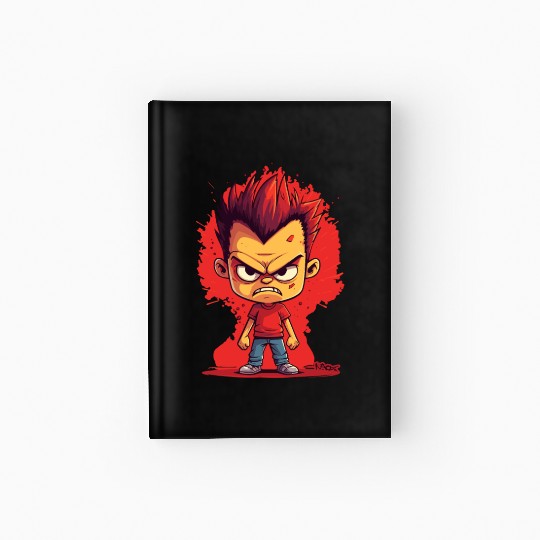 Funny Angry School Boy Hardcover Journal