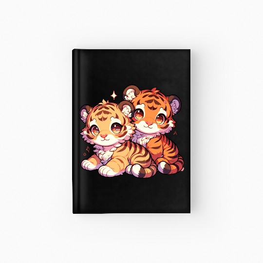 Adorable Baby Tiger Cubs Artwork - Cute and Hardcover Journal