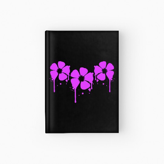 Flowers Pink Graffiti Drop Spray Spring Summer Fun Hardcover Journal