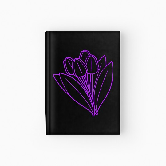 Pink Purple Tulips Bouquet Spring Summer Flowers Hardcover Journal