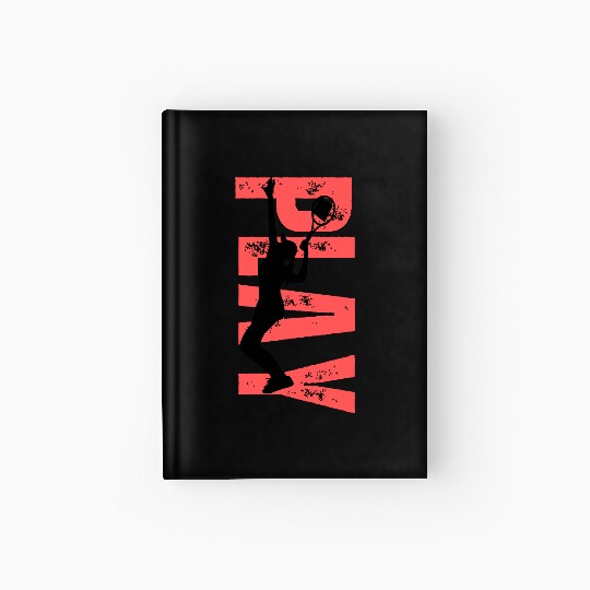 Play Tennis female coral Hardcover Journal