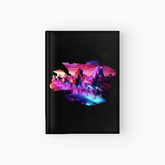 Electric Herd - Synthwave Horses Hardcover Journal