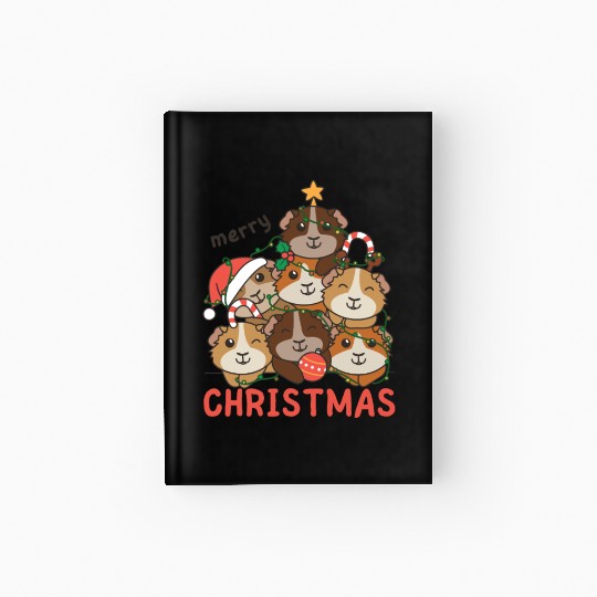Guinea Pig Christmas Tree Merry Christmas Hardcover Journal