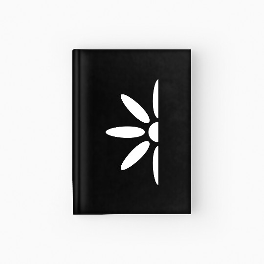 Small Daisy Half Flower White Decorative Beautiful Hardcover Journal