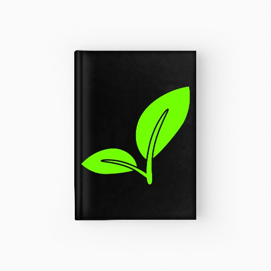 2 Green Beautiful Leaves Eco Spring Summer Nature Hardcover Journal