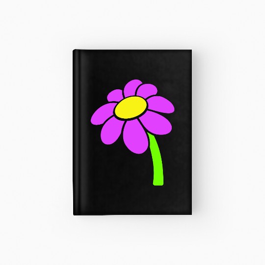 Small Daisy Flower Purple Decorative Nature Design Hardcover Journal