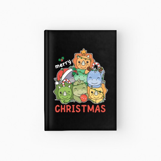 Dinosaur Christmas Tree Merry Christmas Hardcover Journal
