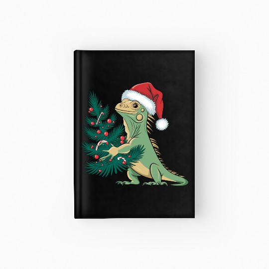 Christmas Tree Santa Iguana Hardcover Journal