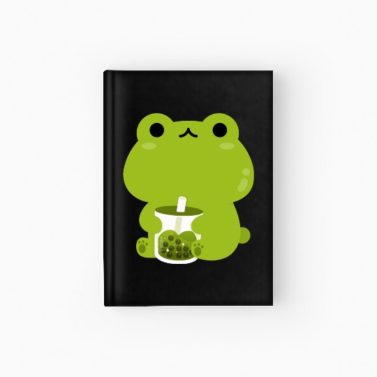 Green Boba Frog Hardcover Journal