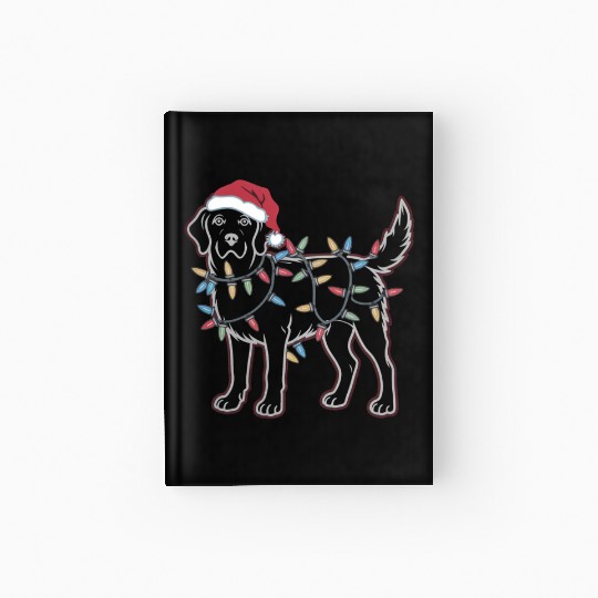 Labrador Retriever Christmas Lights Funny Dog Sant Hardcover Journal