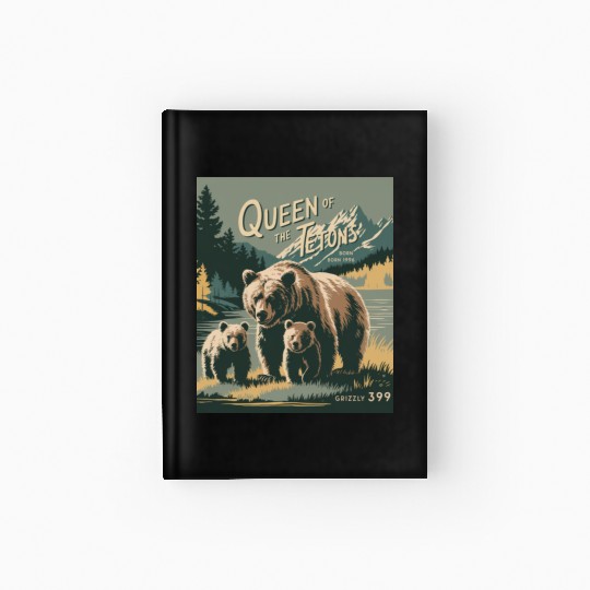 Queen of the Tetons Grizzly 399 Vintage Nature Art Hardcover Journal