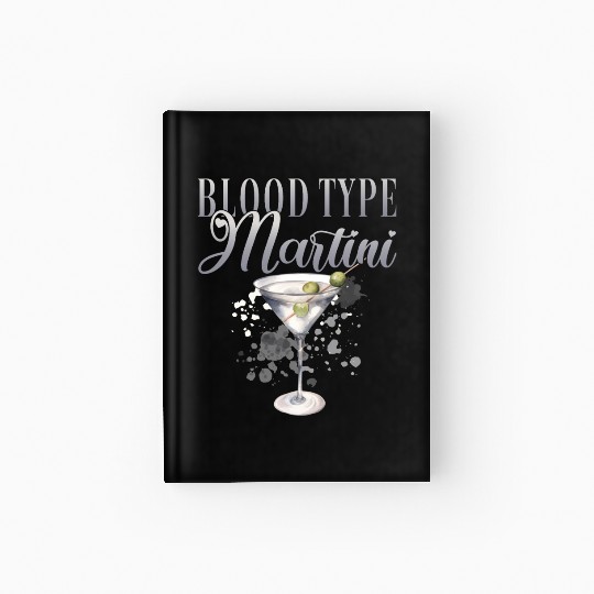 Blood Type Martini Cocktail Bartender Hardcover Journal