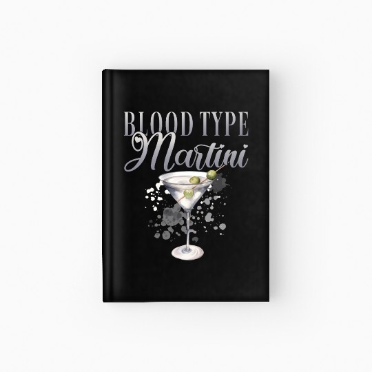 Blood Type Martini Cocktail Bartender Hardcover Journal