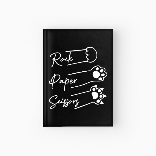 Rock Paper Scissors Cute cat lover Hardcover Journal