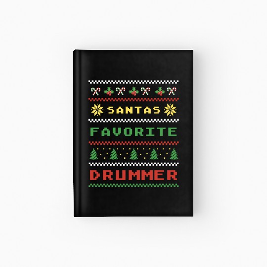 Santas Favorite Drummer Holiday Delight Hardcover Journal