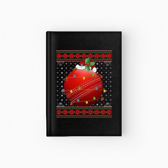 Cricket Player Christmas Hardcover Journal
