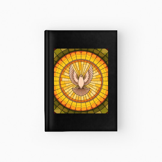 Stained Glass Dove in Flight - Peace & Spiritualit Hardcover Journal