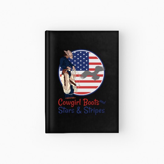 Cowgirl Boots and Stars & Stripes Hardcover Journal