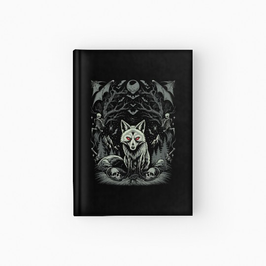Dark Cottagecore Mystic Wolf Amidst Gothic Forest Hardcover Journal