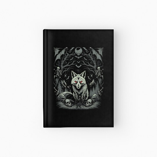 Dark Cottagecore Mystic Wolf Amidst Gothic Forest Hardcover Journal