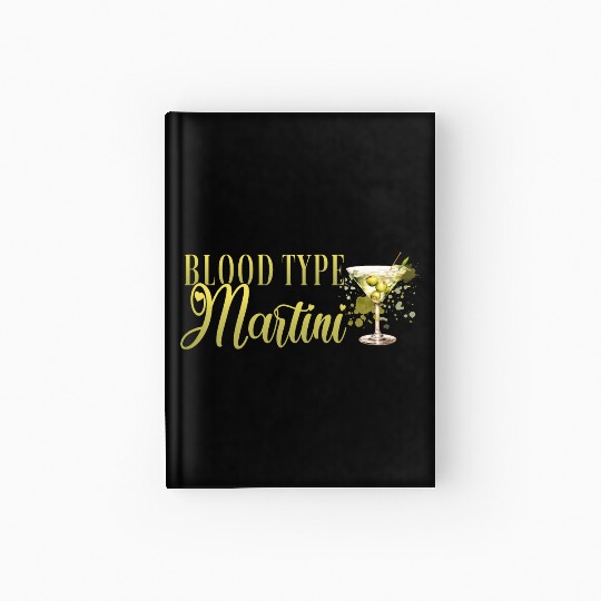 Blood Type Martini Cocktail Bartender Hardcover Journal