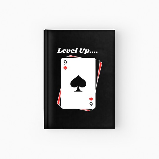 BLACK Men Hardcover Journal For Game Card lovers - LEVEL UP