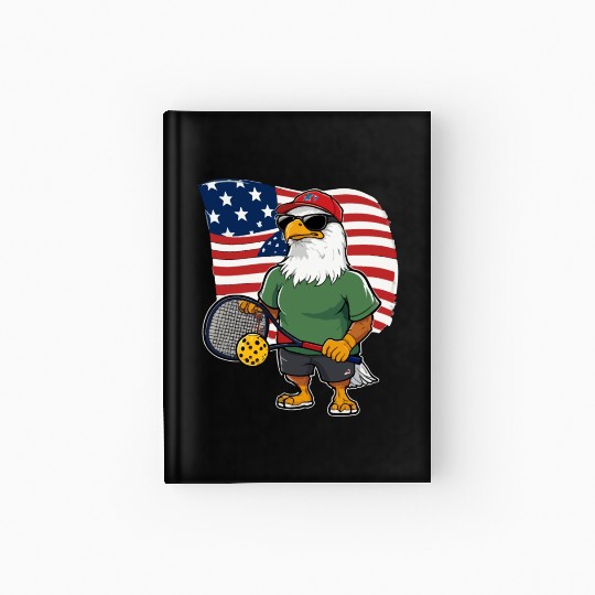 US Flag Pickleball Eagle Hardcover Journal