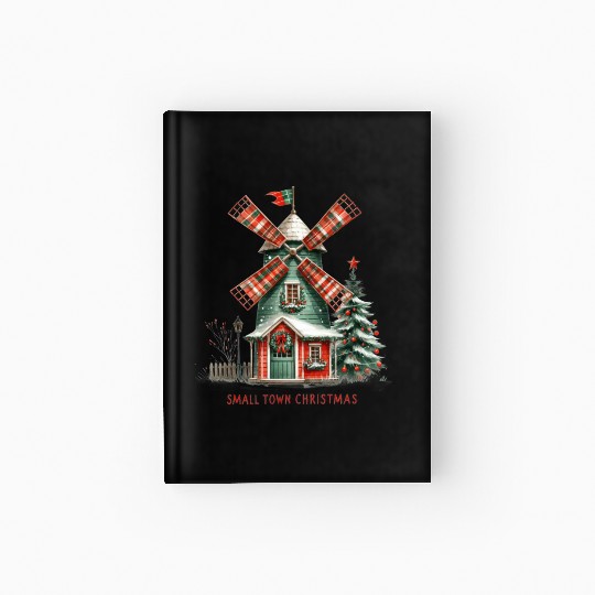 Small Town Christmas Windmill Hardcover Journal