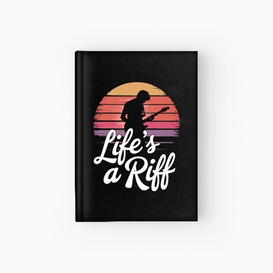 Guitar Player Life's a Riff Sunset Vibes Hardcover Journal