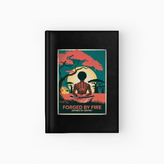 Vintage Afro Samurai Warrior - Forged By Fire Hardcover Journal