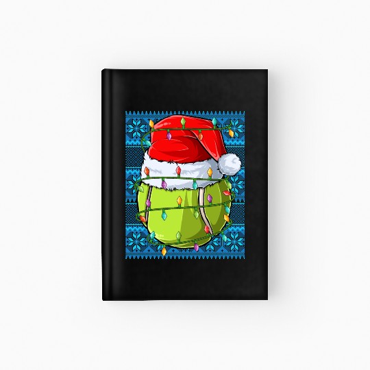 Tennis Christmas Lights Hardcover Journal