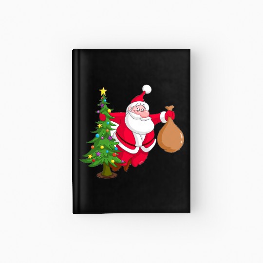 santa with christmas tree Hardcover Journal