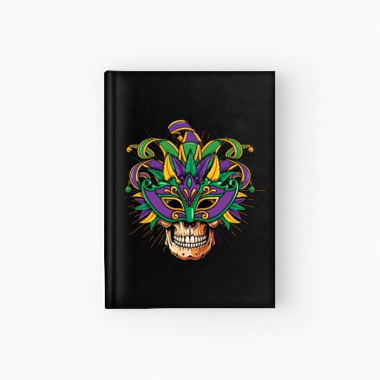 Sugarskull Mask Festival Parade Mardi Gras Hardcover Journal