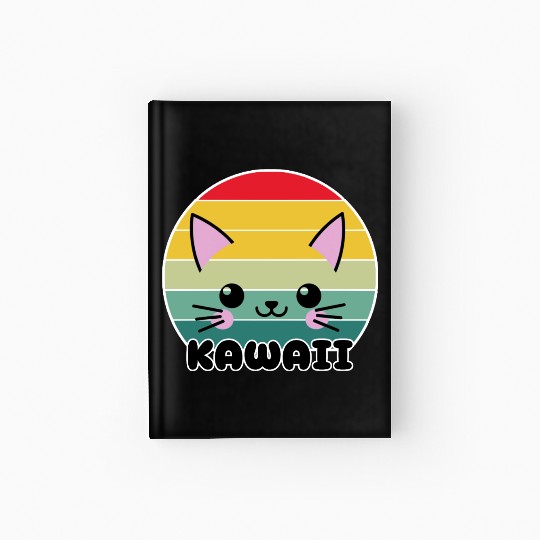 Kawaii Cat Face, Cat Lovers Hardcover Journal