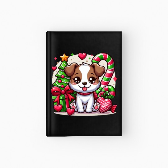 FUNNY CHRISTMAS DOG Hardcover Journal