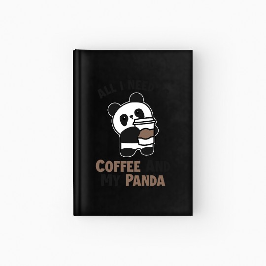 Coffee and my Panda Panda Bear Friend Lover Giant Hardcover Journal