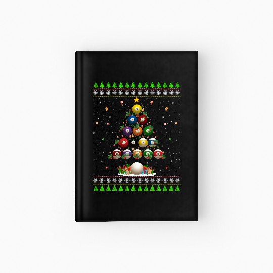 Billiard Ball Christmas Tree Hardcover Journal