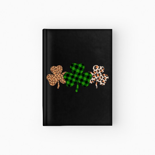St Patricks Day Lucky Irish Green Plaid Shamrock Hardcover Journal