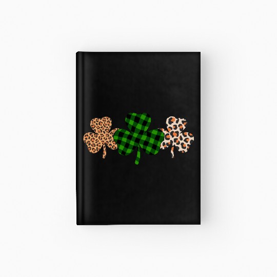 St Patricks Day Lucky Irish Green Plaid Shamrock Hardcover Journal