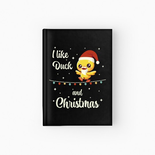 Christmas duck on a chain of lights Hardcover Journal