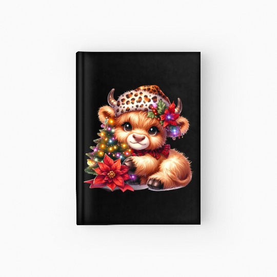 Christmas Merry Christmas For Gift Highland Cow Hardcover Journal