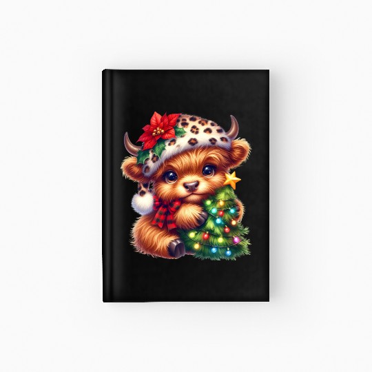 Christmas Merry Christmas For Gift Highland Cow Hardcover Journal