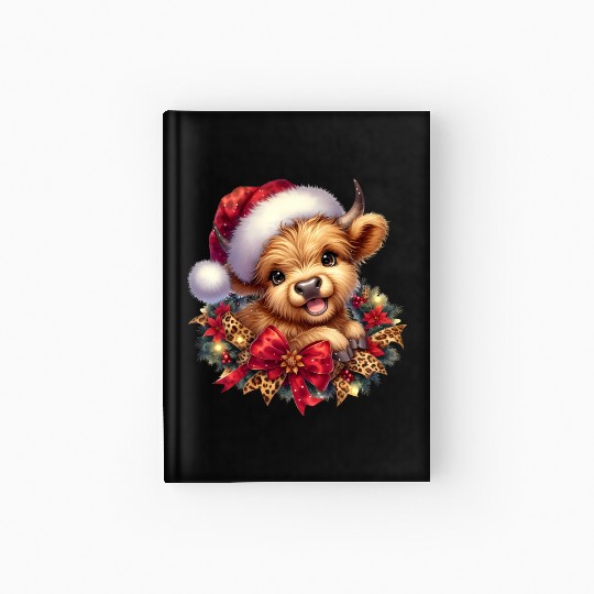 Christmas Merry Christmas For Gift Highland Cow Hardcover Journal
