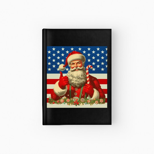 Patriotic Retro Santa: A Classic Christmas with Am Hardcover Journal